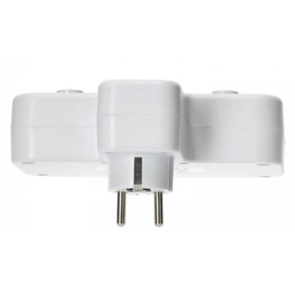 Regleta de enchufes LINEA PRO — 2 tomas Schuko con interruptor e iluminación LED, 3 puertos USB (A/C), 4000 K, blanca