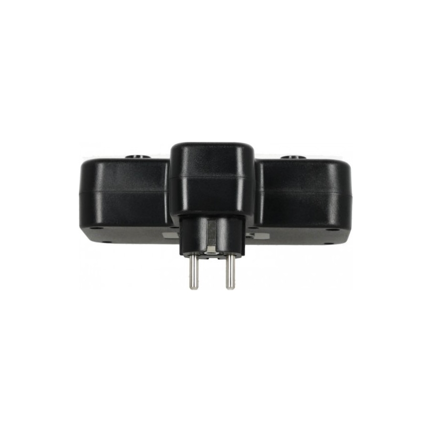 Regleta con interruptor e iluminación LED LINEA PRO 2Z + 3xUSB A/C SCHUKO 4000K negra