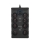 Regleta de 8 tomas Tipo E con interruptor y protección contra sobretensiones + 1x USB-A + 1x USB-C, 2 m, negra