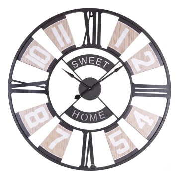 Reloj de pared 1x AA, diámetro 60 cm, negro/beige