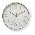 Reloj de pared 1xAA blanco/dorado