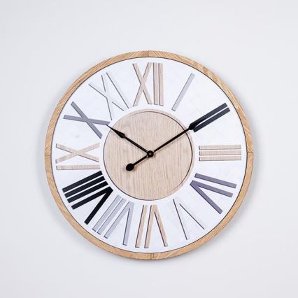 Reloj de pared Ø 50 cm, 1 pila AA, blanco/beige