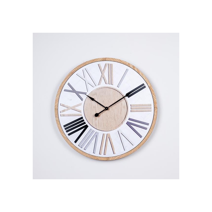 Reloj de pared Ø 50 cm, 1 pila AA, blanco/beige