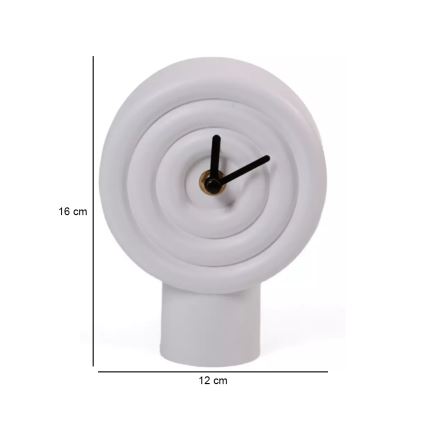 Reloj de sobremesa de cerámica 16 cm 1xAA blanco