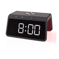 Reloj despertador con pantalla LCD y cargador inalámbrico 15W/5V 1xCR2032 negro