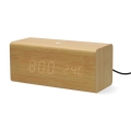 Reloj despertador digital con pantalla LED y termómetro 5V/1xCR2032 madera
