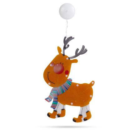 Reno decorativo navideño LED 8xLED/3xAAA, luz blanca fría
