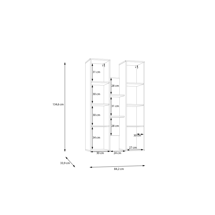 Repisa de pared INAR roble/negro