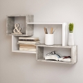 Repisa de pared TRIO 87x54x18 cm gris/blanco