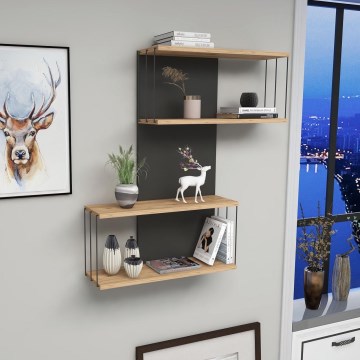 Repisa mural DESTAN 65x96x19 cm antracita/marrón