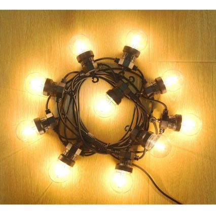 Guirnalda decorativa LED para exterior GIRLANDA G45 10xE27/230V 8m IP44 blanco cálido