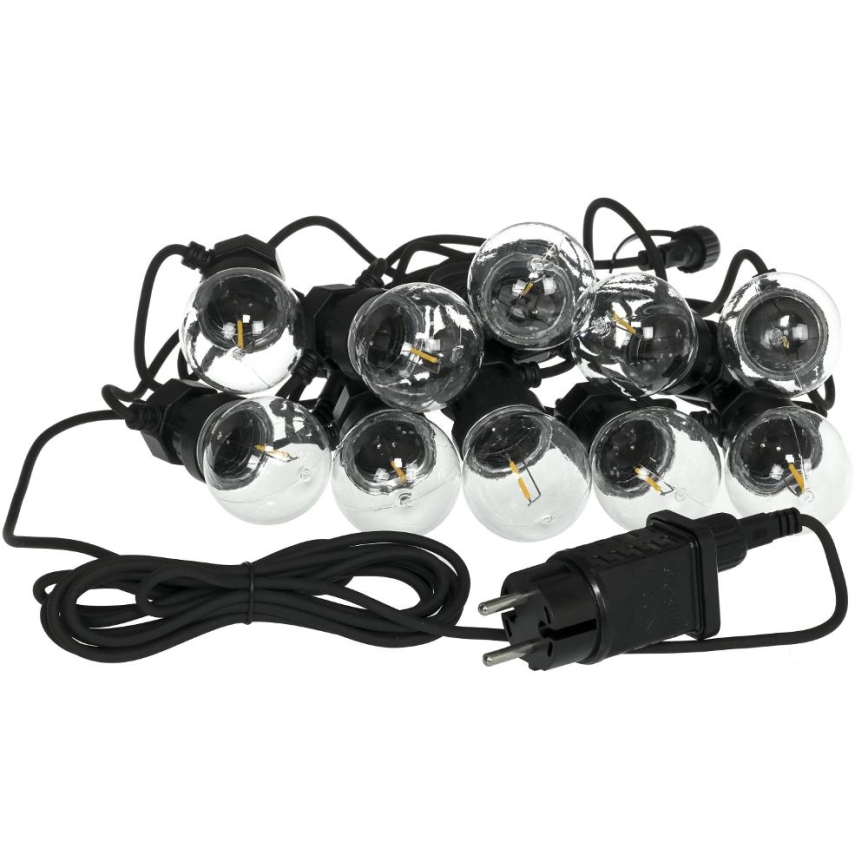 Guirnalda decorativa LED para exterior GIRLANDA G45 10xE27/230V 8m IP44 blanco cálido