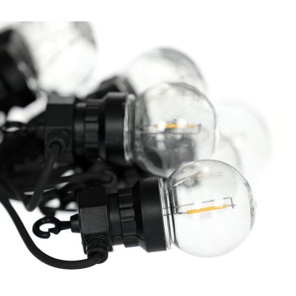 Guirnalda decorativa LED para exterior GIRLANDA G45 10xE27/230V 8m IP44 blanco cálido