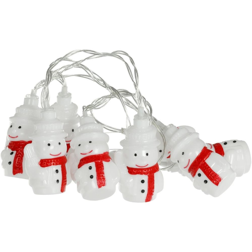 Cadena de luces LED de Navidad 20xLED/3xAA/blanco cálido 3,3m muñecos de nieve