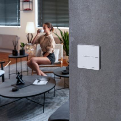 Interruptor inteligente de 4 botones, 1x CR2430, blanco