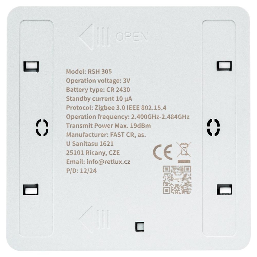 Interruptor inteligente de 4 botones, 1x CR2430, blanco