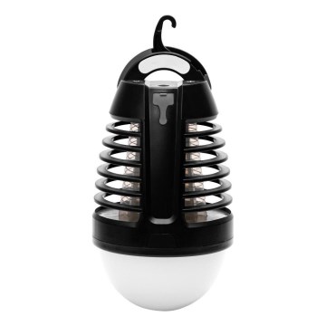Retlux - Lámpara LED portátil recargable con atrapador de insectos LED/5W/1800 mAh IP44 negra
