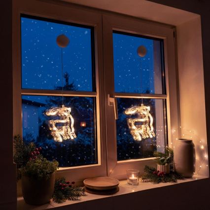 LED decoración navideña LED/3xAAA/blanco cálido reno