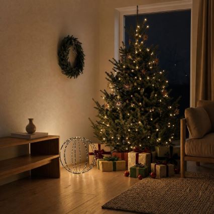 LED decoración navideña para exterior LED/2,1W/230V Ø 40 cm IP44 blanco cálido