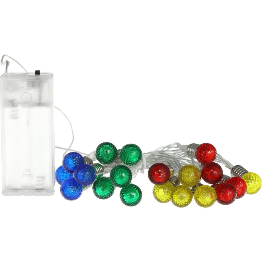 Guirnalda LED de Navidad 20xLED/2xAA/blanco cálido 1,8m bombillas
