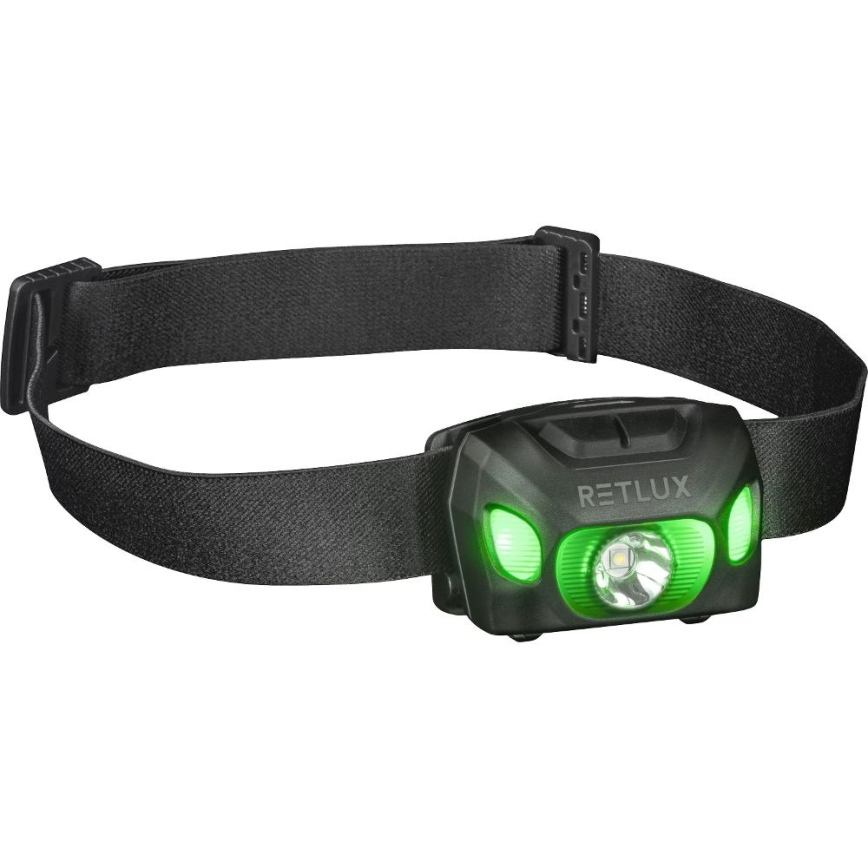 LED Linterna frontal recargable LED/3W/1200 mAh IP44 negra