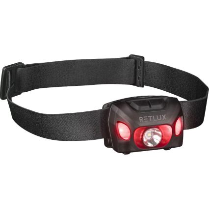 LED Linterna frontal recargable LED/3W/1200 mAh IP44 negra