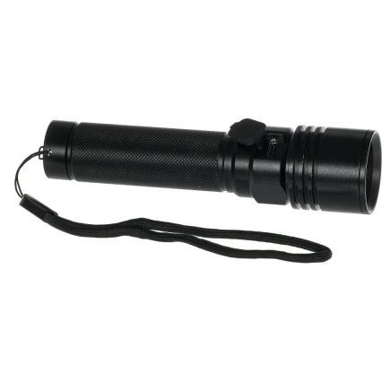 Linterna recargable de aluminio LED/3W/2000 mAh IPX4 negra