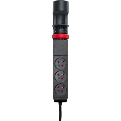 Regleta con abrazadera para mesa, 3 enchufes Tipo E + 2xUSB-A + 1xUSB-C 1,5 m negra