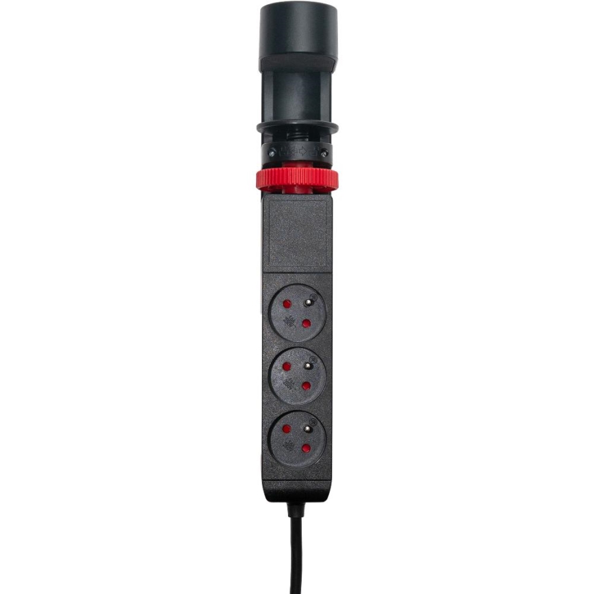 Regleta con abrazadera para mesa, 3 enchufes Tipo E + 2xUSB-A + 1xUSB-C 1,5 m negra