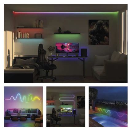 RGBIC Cinta LED regulable GoSmart LED/33W/230V 5 m Wi-Fi Tuya