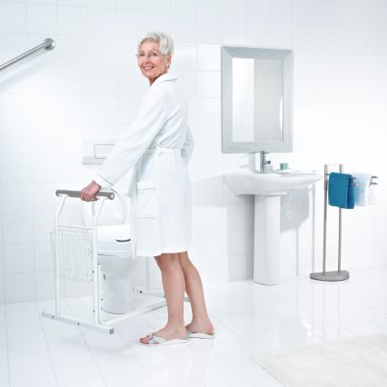Ridder - Barras de apoyo móviles para WC 66x71,5 cm blancas