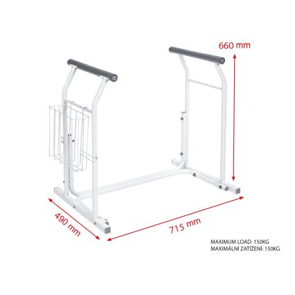 Ridder - Barras de apoyo móviles para WC 66x71,5 cm blancas