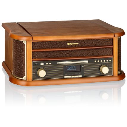 Roadstar HIF-1993D+BT- Hi-Fi con DAB/DAB+, giradiscos, CD y reproductor de casetes 80W/230V + mando a distancia