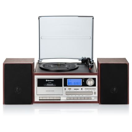 Roadstar HIF-8892 EBT - Sistema Hi-Fi con giradiscos, reproductor de CD y casete, 64W/230V + mando a distancia