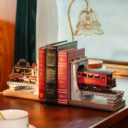 RoboTime - Rompecabezas 3D Sujeta-libros Tren de vapor histórico