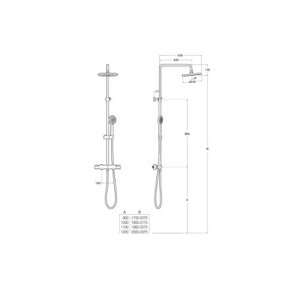 Roca A5A2F18C00 - Conjunto de ducha VICTORIA con grifería termostática, acabado cromo brillante