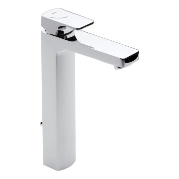 Roca A5A3G01C00 - Grifo de lavabo con válvula de desagüe L90, 27,6 cm, cromo brillante