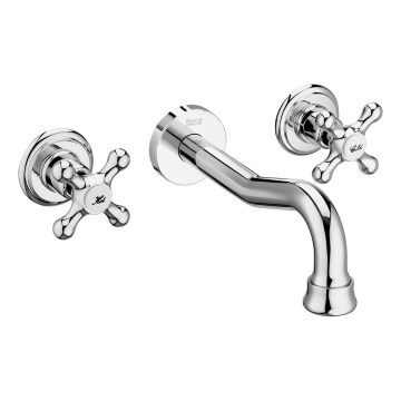 Roca A5A474BC00 - Grifo de lavabo para instalación empotrada CARMEN RETRO, cromo brillante