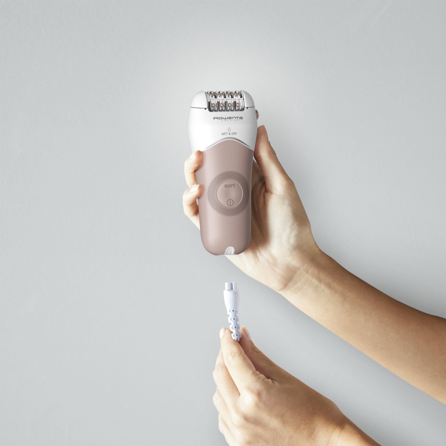 Rowenta - Depiladora WET&DRY 4,5W/5V 600 mAh beige/dorada