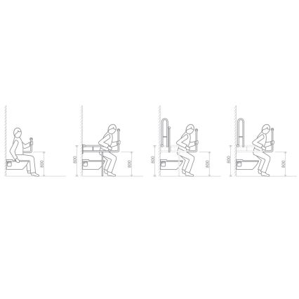 Sapho - Asidero de apoyo HELP PROGRAM 80x82 cm blanco