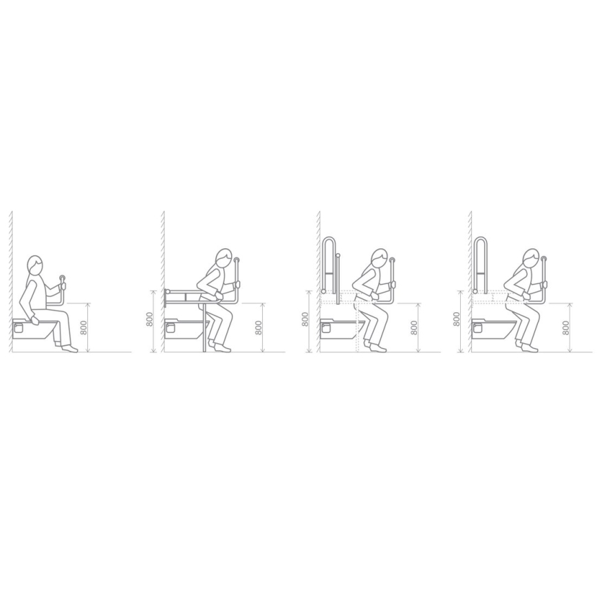 Sapho - Asidero de apoyo HELP PROGRAM 80x82 cm blanco