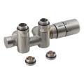Sapho - Conjunto termostático de conexión para instalación central TWIN COMBI derecha/acero inoxidable mate