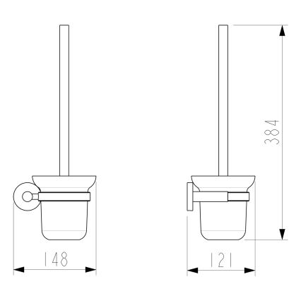 Sapho - Escobilla de pared para WC X-ROUND cristal mate/cromo brillante
