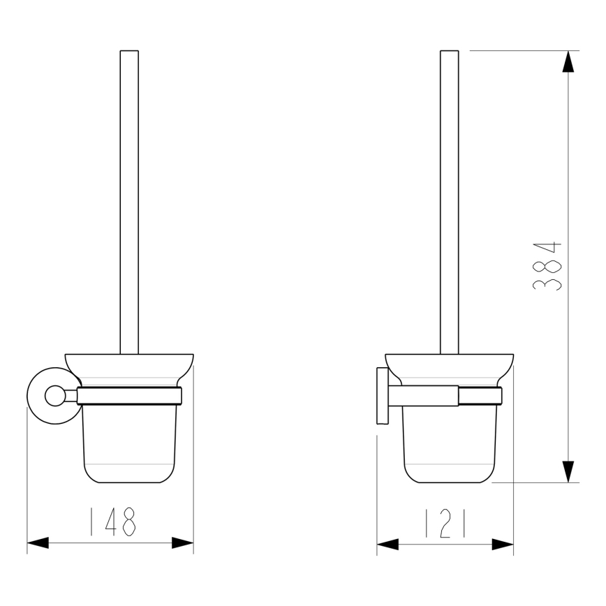 Sapho - Escobilla de pared para WC X-ROUND cristal mate/cromo brillante