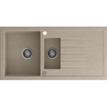 Sapho - Fregadero de cocina 48x96 cm granito/beige