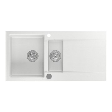 Sapho - Fregadero de cocina 48x96 cm granito/blanco