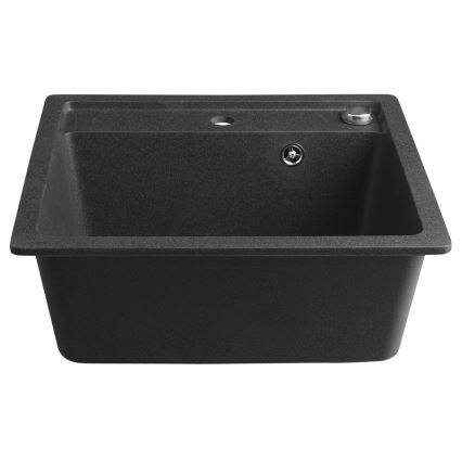 Sapho - Fregadero de cocina 53x50 cm granito/negro