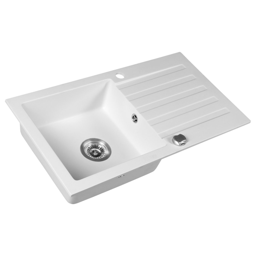 Sapho - Fregadero de cocina 78x44 cm granito/blanco