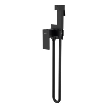 Sapho - Grifo de bidé con ducha para instalación empotrada CUBEMIX angular/negro mate