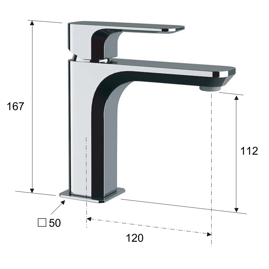 Sapho - Grifo de lavabo SPY 16,7 cm cromo pulido